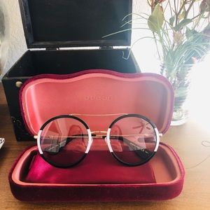 Gucci GG0061S Black & White Sunglasses
